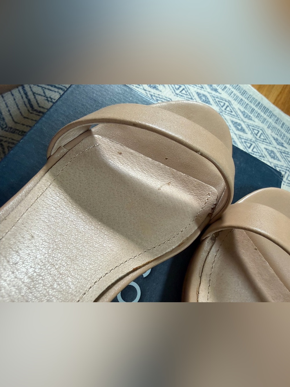 Steve Madden Beige Ankle-Strap Block Heel Sandals - Picture 4 of 7